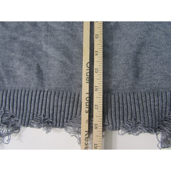 Honey Punch Sweater Womens Medium Distressed V Neck Coastal Nautical Neutral - Picture 7 of 9